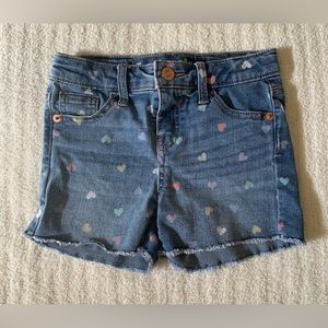 Cat & Jack • Girls’ Multi-colored Heart Denim Shorts • Size Small